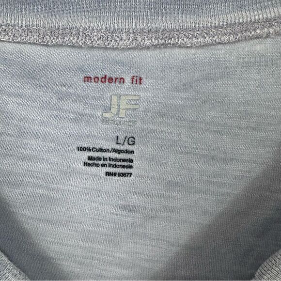 J. Ferrar Modern Fit Henley V-Neck Thin Textured Heather Short Sleeve T-Shirt - Picture 4 of 8